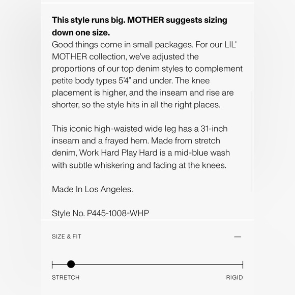 MOTHER *LIL ROLLER FRAY* WASH: WORK HARD PLAY HARDER *SIZE 26 PETITE NWT $268.00 - Picture 13 of 13